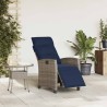 Chaise de jardin inclinable avec table d'appoint gris polyrotin 523949523949