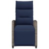 Chaise de jardin inclinable avec table d'appoint gris polyrotin 523949523949