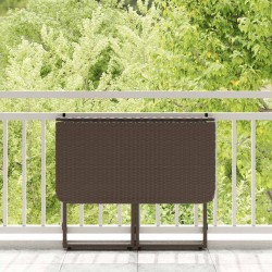 Table de jardin pliante marron 90 x 51 x 75 cm polyrotin 523956523956