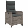 Chaise de jardin inclinable avec table d'appoint gris polyrotin 523958523958