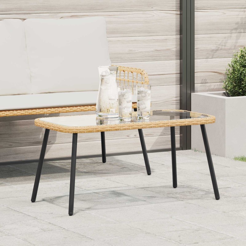 Table basse Marron et Noir 90 x 45 x 43 cm polyrotin 523960523960