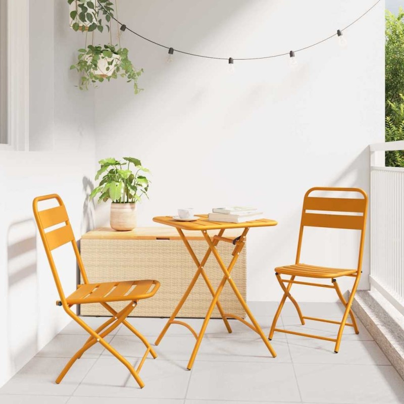 Chaise de jardin pliante 2 pcs Moutarde 42 x 52 x 82 cm 523965523965