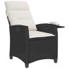 Chaise de jardin inclinable avec table d'appoint noir polyrotin 523967523967