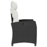 Chaise de jardin inclinable avec table d'appoint noir polyrotin 523967523967