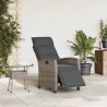 Chaise de jardin inclinable avec table d'appoint gris polyrotin 523969523969
