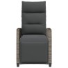 Chaise de jardin inclinable avec table d'appoint gris polyrotin 523969523969