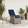 Chaise de jardin inclinable avec table d'appoint gris polyrotin 523975523975