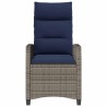 Chaise de jardin inclinable avec table d'appoint gris polyrotin 523975523975