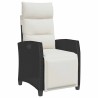 Chaise de jardin inclinable avec table d'appoint noir polyrotin 523978523978