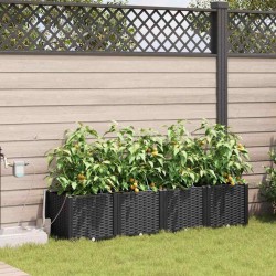 Cache-pot de jardin 4 pcs Noir Plastique 523980523980
