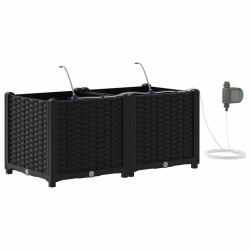 Cache-pot de jardin 2 pcs Noir Plastique 523981523981