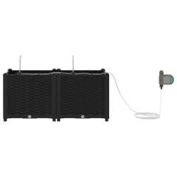 Cache-pot de jardin 2 pcs Noir Plastique 523981523981