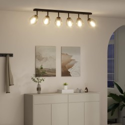 Spot de plafond Noir 110,5 x 13 x 26 cm Verre et métal 524044524044