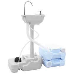 Kit de Toilettes de Camping 2 pcs Bleu et Blanc 524072524072