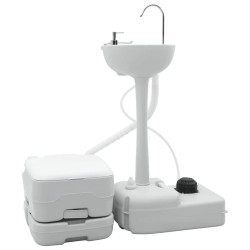 Kit de Toilettes de Camping 2 pcs Gris et blanc 524073524073