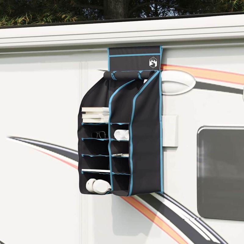 Organisateur de tente suspendu 10 poches Noir 40,5 x 25 x 80 cm 524088524088