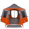 Tente de cabane 12 personnes Gris et orange 405 x 405 x 273 cm 524092524092