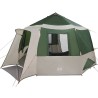 Tente de cabane 12 personnes Vert et blanc 405 x 405 x 273 cm 524095524095
