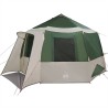 Tente de cabane 12 personnes Vert et blanc 405 x 405 x 273 cm 524095524095