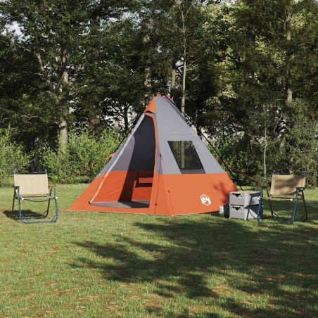 Tente Tipi avec toit Gris et orange 383 x 338 x 217 cm taffetas 524166524166
