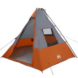 Tente Tipi avec toit Gris et orange 383 x 338 x 217 cm taffetas 524166524166