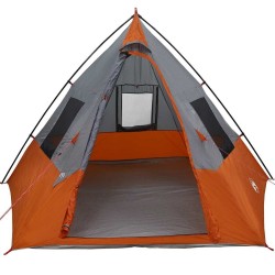 Tente Tipi avec toit Gris et orange 383 x 338 x 217 cm taffetas 524166524166