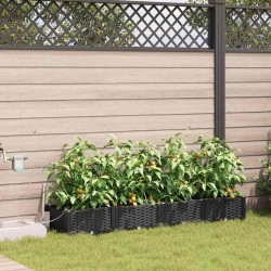 Cache-pot de jardin 4 pcs Noir Plastique 524171524171