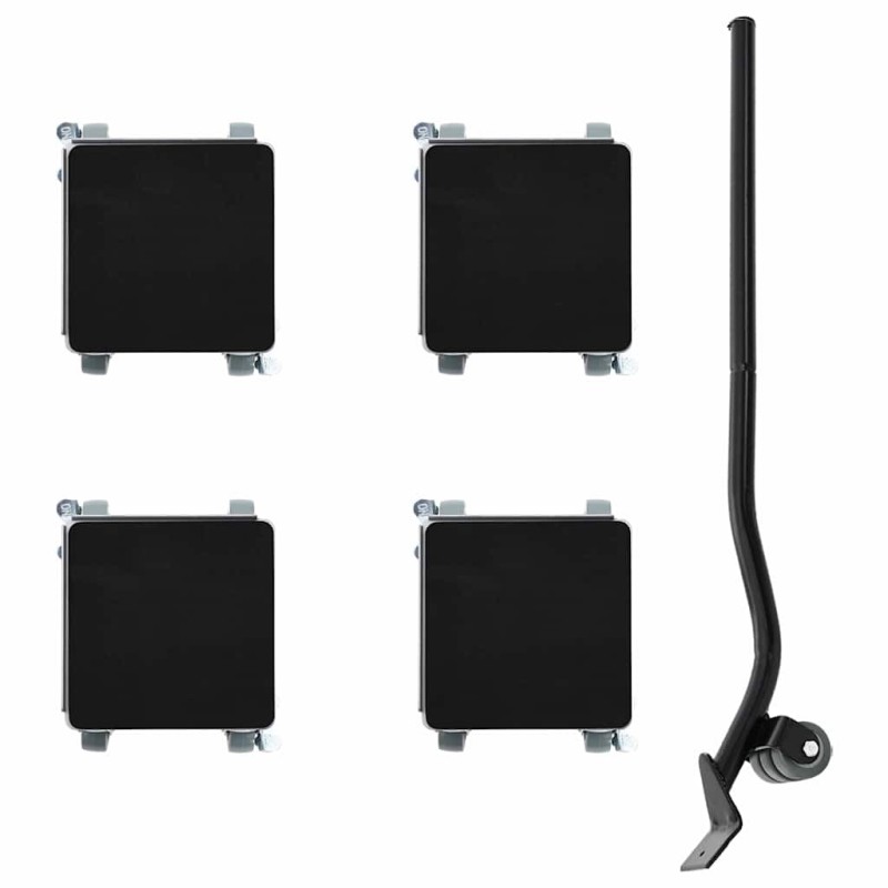 Roulettes pour meubles 4 pièces avec élévateur 13,5 x 13,5 x 6 cm Acier 1300 kg 524182524182