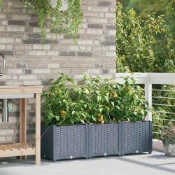Cache-pot de jardin 3 pcs Gris Clair Plastique 524187524187