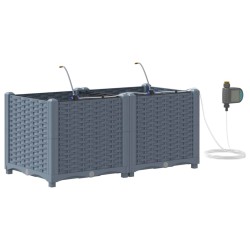 Cache-pot de jardin 2 pcs Gris Clair Plastique 524188524188