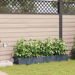 Cache-pot de jardin 4 pcs Gris Clair Plastique 524189524189