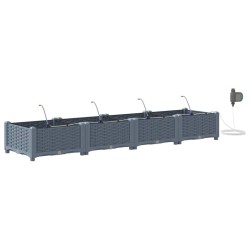 Cache-pot de jardin 4 pcs Gris Clair Plastique 524189524189