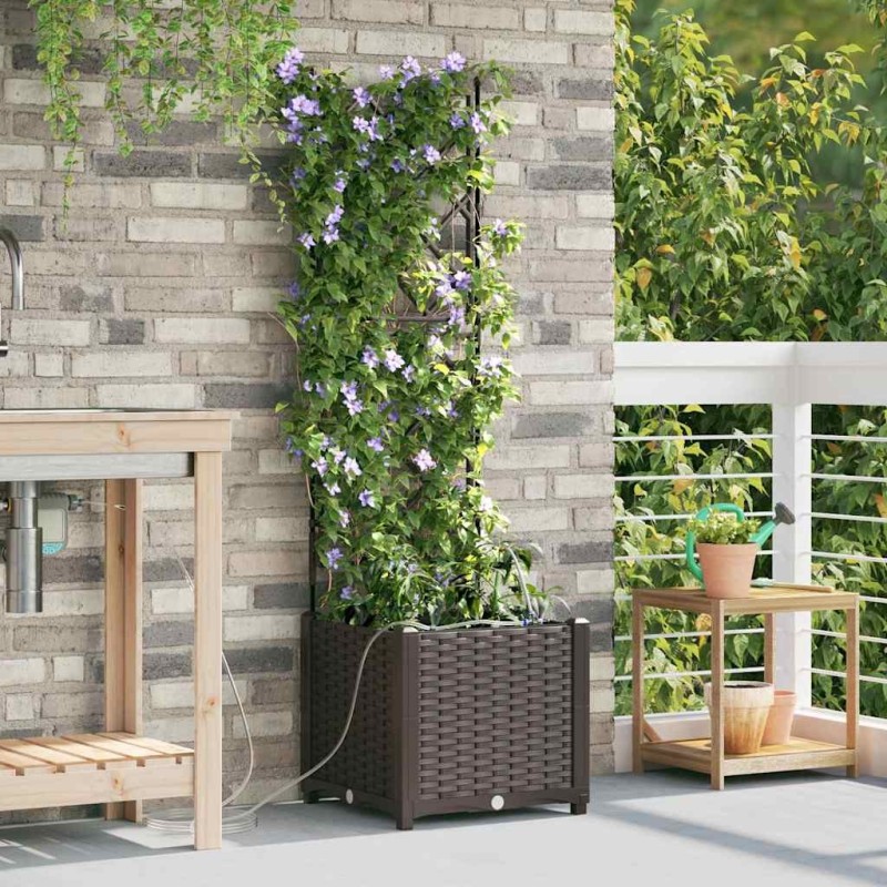 Cache-pot de jardin Marron 40 x 40 x 142 cm Plastique 524191524191