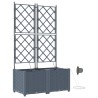 Cache-pot de jardin 2 pcs Gris Clair Plastique 524194524194
