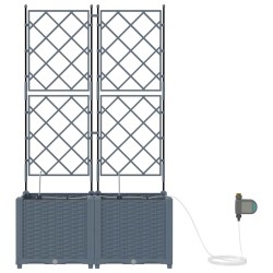 Cache-pot de jardin 2 pcs Gris Clair Plastique 524194524194