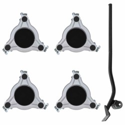 Roulettes pour meubles 4 pièces avec élévateur 19 x 17,5 x 6 cm Acier 1 000 kg 524195524195