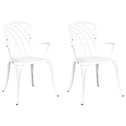 Chaise de jardin 2 pcs Blanc 53 x 51 x 88,5cm Aluminium 524196524196