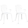 Chaise de jardin 2 pcs Blanc 53 x 51 x 88,5cm Aluminium 524196524196