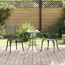 Chaise de jardin 2 pcs Noir 53 x 51 x 88,5cm Aluminium 524197524197