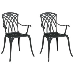 Chaise de jardin 2 pcs Noir 53 x 51 x 88,5cm Aluminium 524197524197