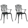 Chaise de jardin 2 pcs Noir 53 x 51 x 88,5cm Aluminium 524197524197