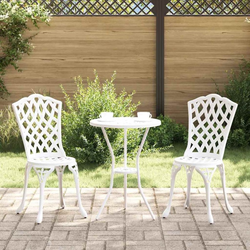 Chaise de jardin 2 pcs Blanc 39 x 40 x 87cm Aluminium 524200524200