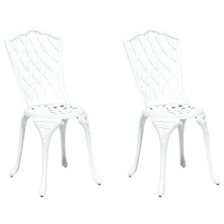 Chaise de jardin 2 pcs Blanc 39 x 40 x 87cm Aluminium 524200524200
