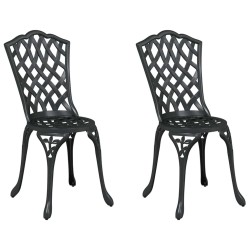 Chaise de jardin 2 pcs Noir 39 x 40 x 87cm Aluminium 524201524201