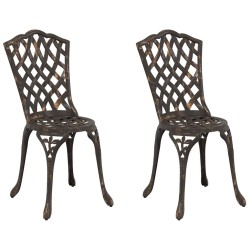 Chaise de jardin 2 pcs Bronze 39 x 40 x 87cm Aluminium 524202524202