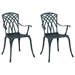Chaise de jardin 2 pcs Vert 53 x 51 x 88,5cm Aluminium 524204524204