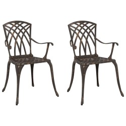 Chaise de jardin 2 pcs Bronze 53 x 51 x 88,5cm Aluminium 524205524205