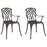 Chaise de jardin 2 pcs Bronze 53 x 51 x 88,5cm Aluminium 524205524205