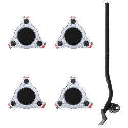 Roulettes pour meubles 4 pièces avec élévateur 14,5 x 13,5 x 4 cm Acier 400 kg 524207524207