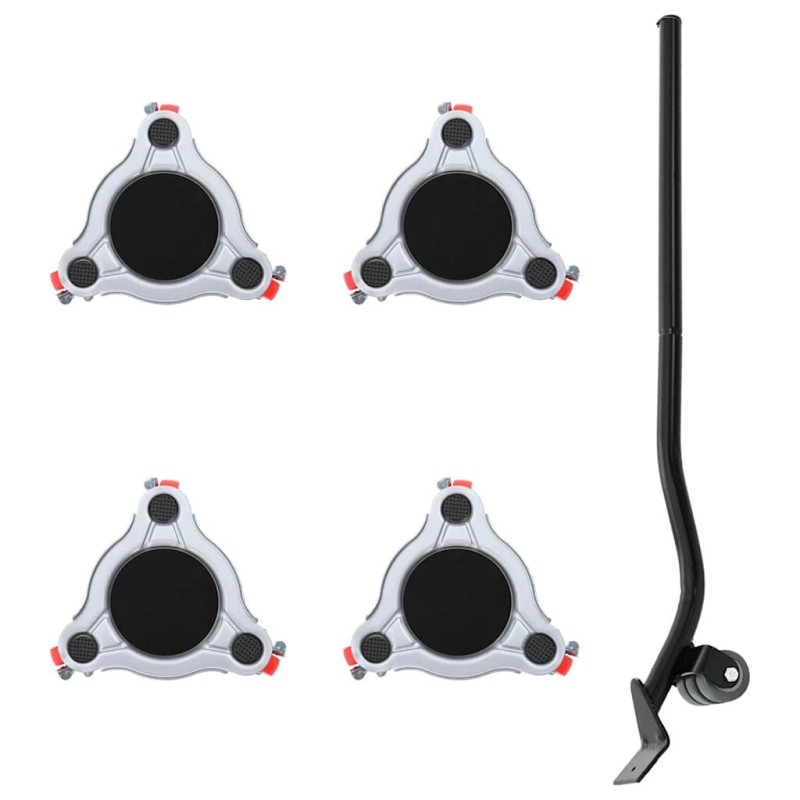 Roulettes pour meubles 4 pièces avec élévateur 14,5 x 13,5 x 4 cm Acier 400 kg 524207524207